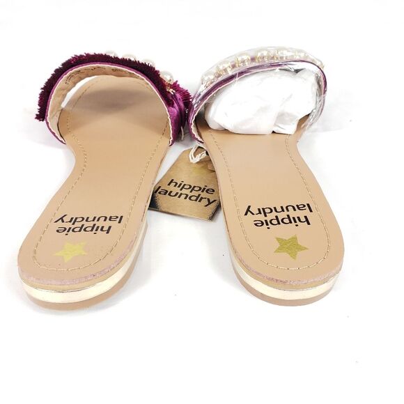 Hippie Laundry Kora Slip On Pink Sandal Shoes Faux Pearls 6.5 Resort Wear Preppy - Picture 5 of 5